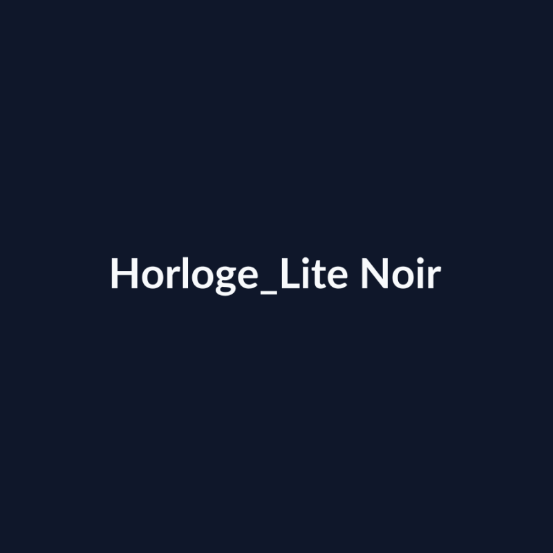 Horloge Lite Noir fiche